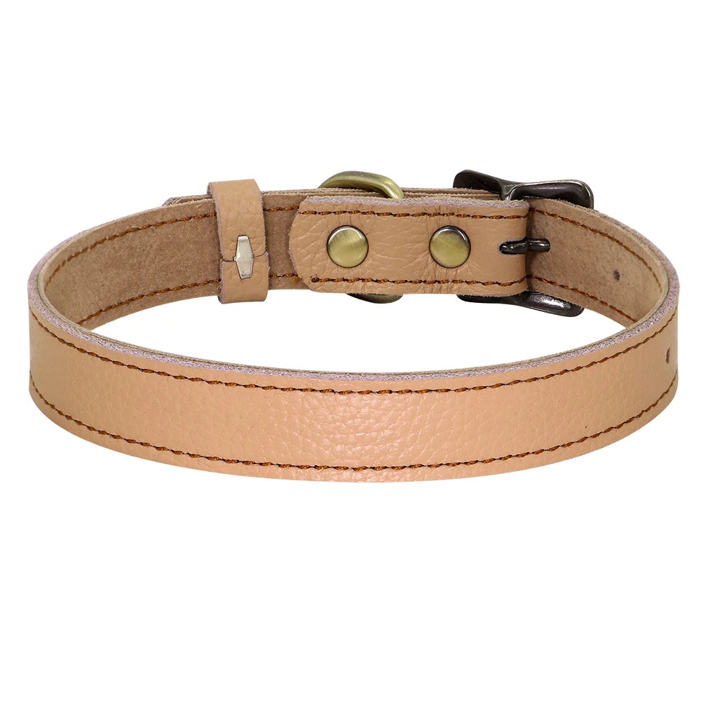 Soft Real Leather Dog Collar