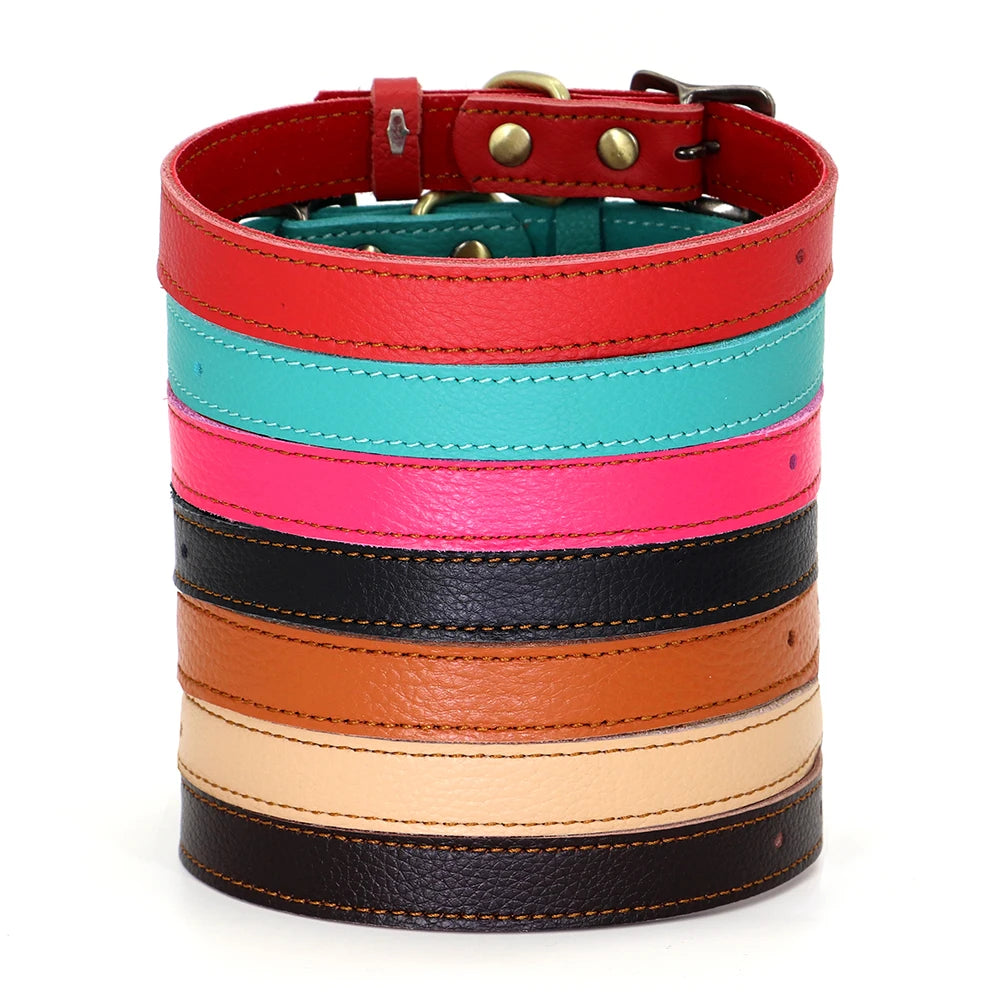 Soft Real Leather Dog Collar