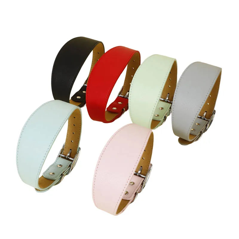 Wide Leather Dog Collar