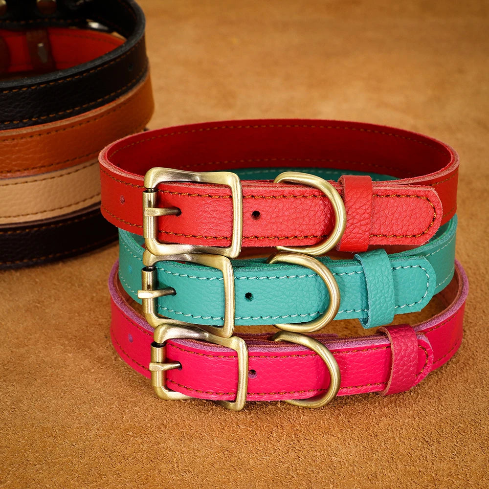 Soft Real Leather Dog Collar