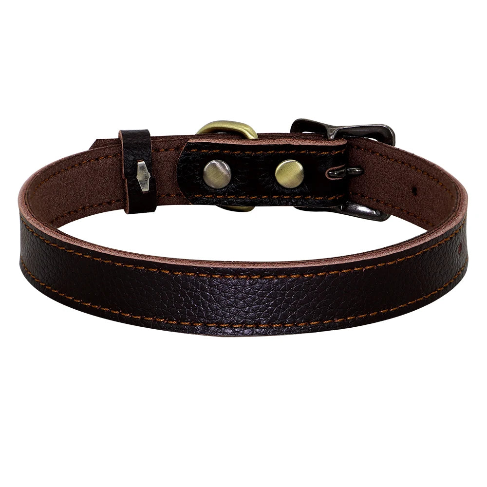 Soft Real Leather Dog Collar