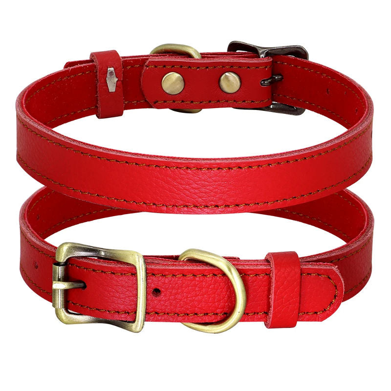 Soft Real Leather Dog Collar
