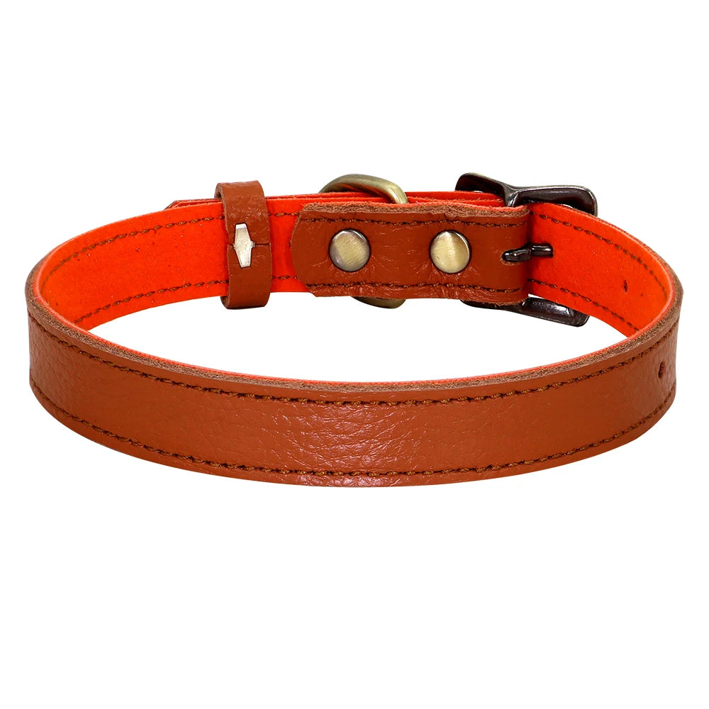 Soft Real Leather Dog Collar