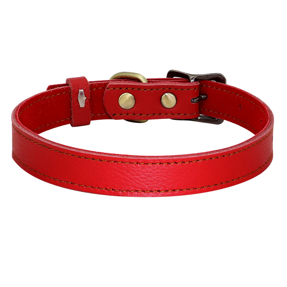 Soft Real Leather Dog Collar