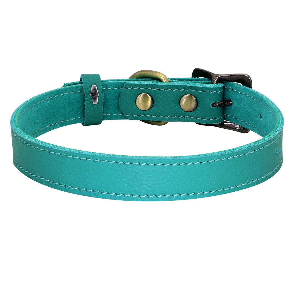 Soft Real Leather Dog Collar