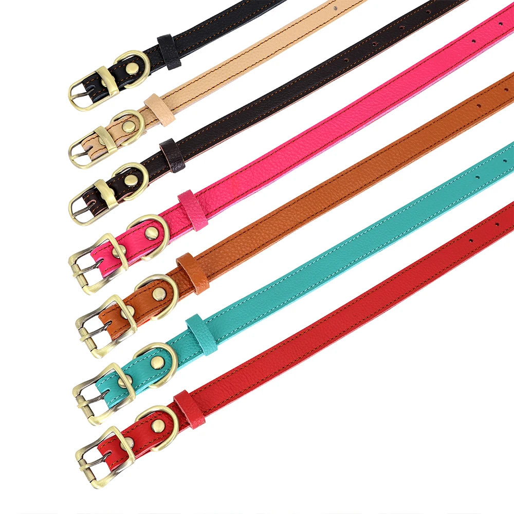 Soft Real Leather Dog Collar