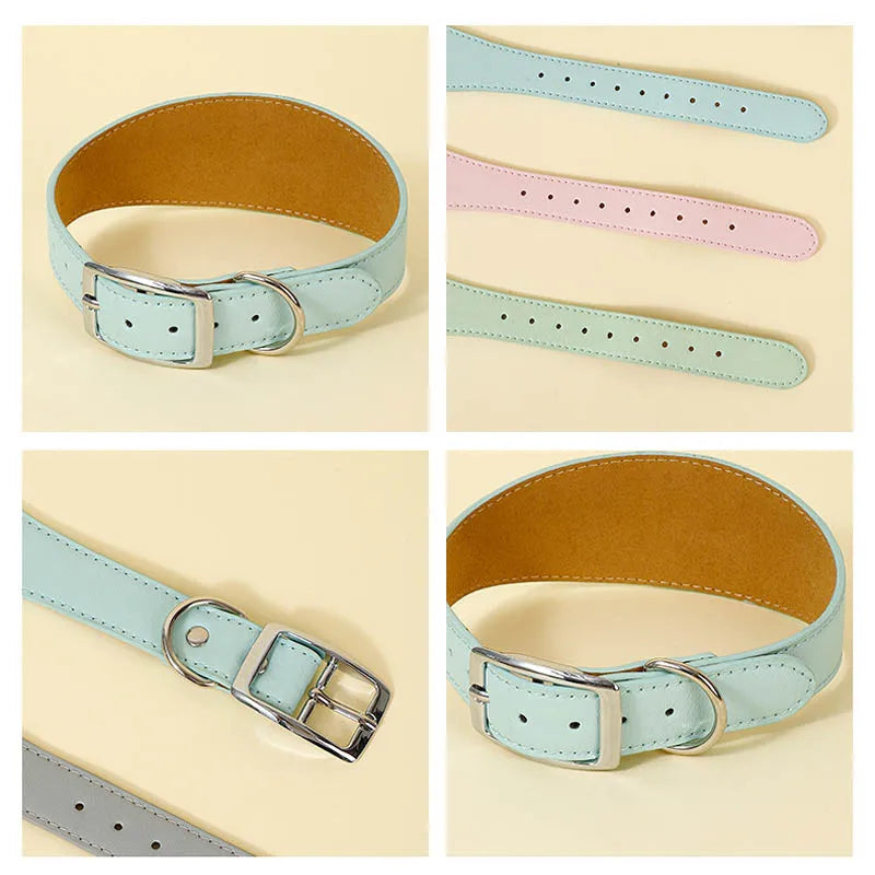 Wide Leather Dog Collar