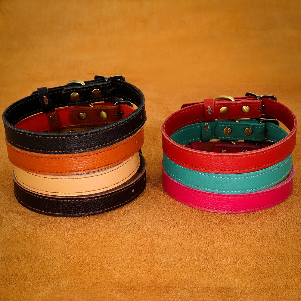 Soft Real Leather Dog Collar