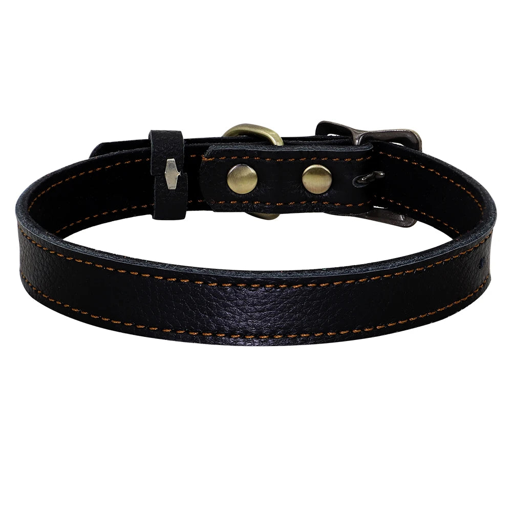 Soft Real Leather Dog Collar
